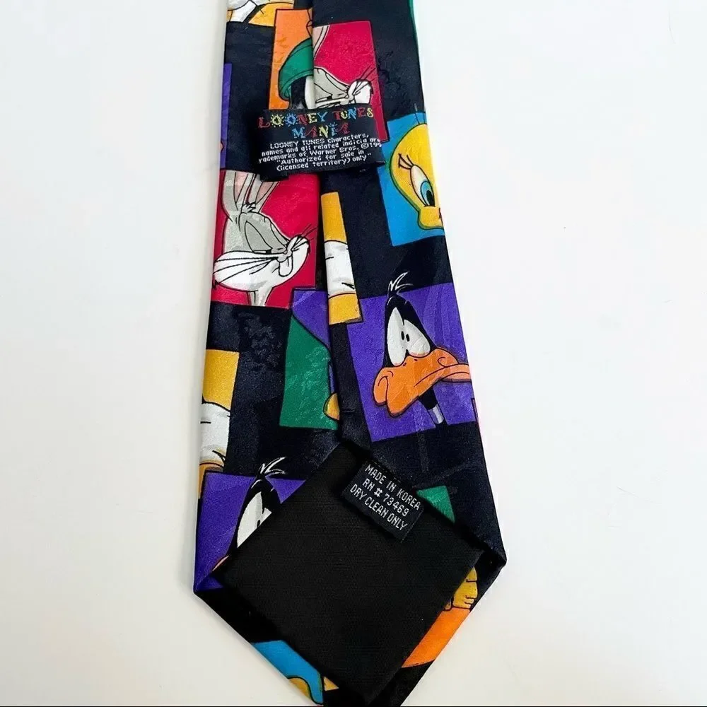🚨4$25 VINTAGE 90s LOONEY TUNES Mania Mens Tie